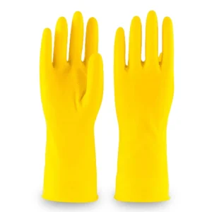 Guante Flocado Doméstico Amarillo MIL45 - Embalaje 144 Pares, Hygieina