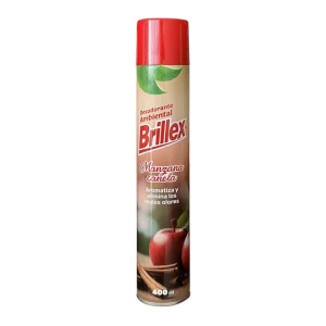Desodorante Ambiental Spray, Aroma Manzana Canela, 400 ml - Embalaje 12 unidades, Brillex